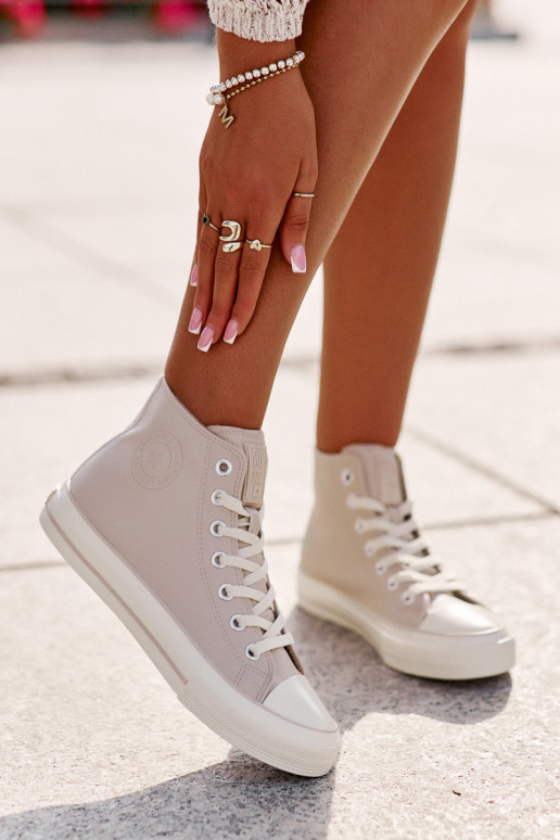 Laisvalaikio bateliai pašiltinti iš eko odos rožinės spalvos Big Star OO274933