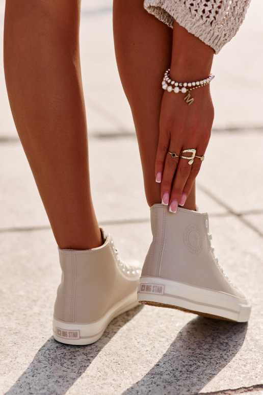 Laisvalaikio bateliai pašiltinti iš eko odos rožinės spalvos Big Star OO274933