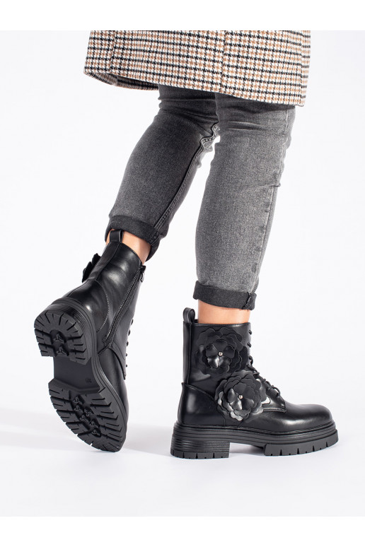 Juodos spalvos su pašiltinimu auliniai batai 