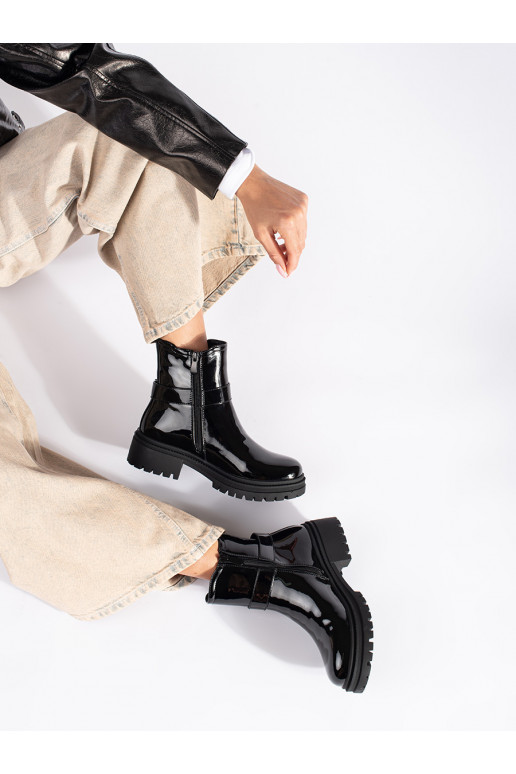 su lako efektu juodos spalvos Moteriški batai