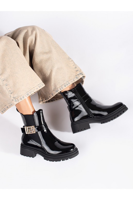 su lako efektu juodos spalvos Moteriški batai