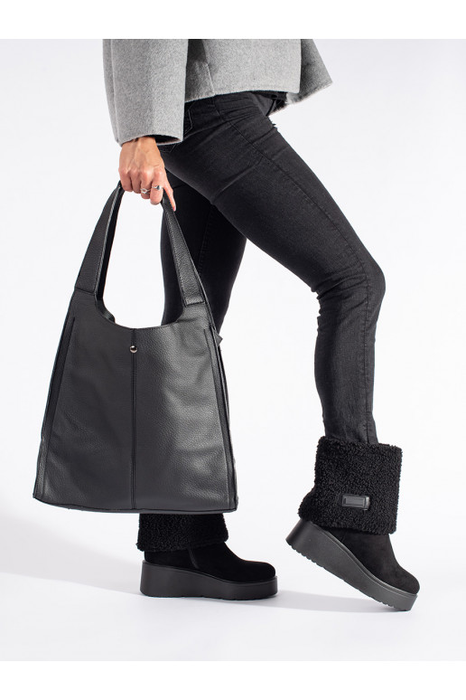 Juodos spalvos su pašiltinimu moteriški batai 