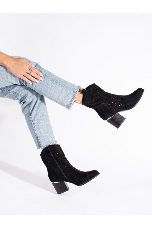 su aužūro elementais batai kaubojiško stiliaus juodos spalvos ant kulno