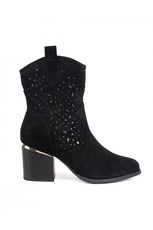 su aužūro elementais batai kaubojiško stiliaus juodos spalvos ant kulno