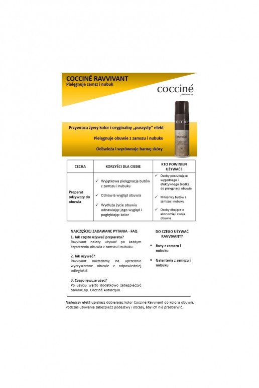 Coccine Ravvivant Spray Regeneruojantis zomšai ir nubukui