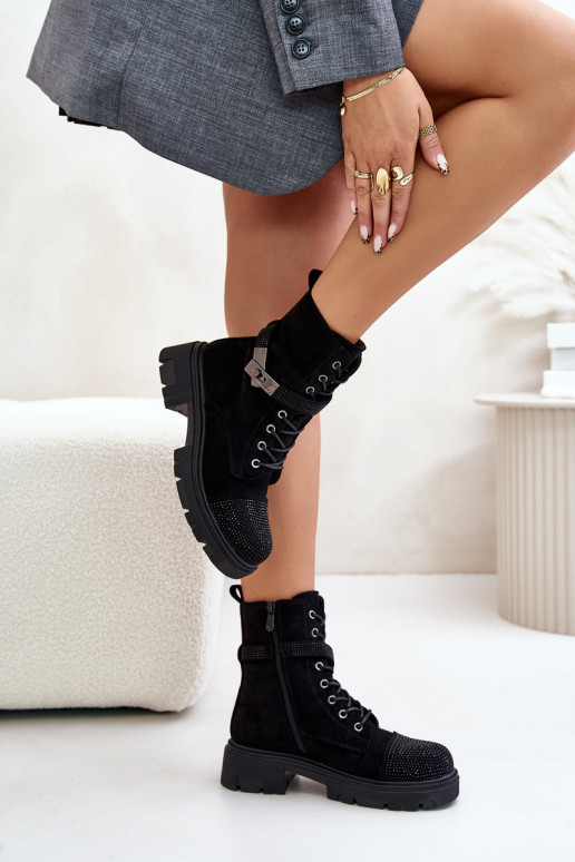 pašiltinti aulinukai  S.Barski HY42-281 Juodos spalvos