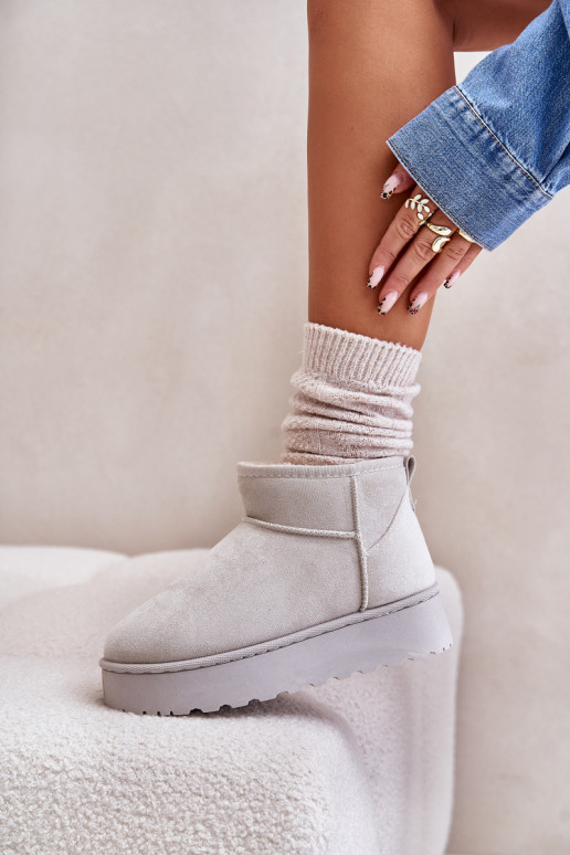 sniego batai  su platforma pašiltinti su kailiuku viduje pilkos spalvos Xamella