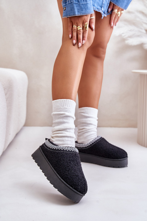 sniego batai  su platforma Z Haftem Juodos spalvos Tirissa