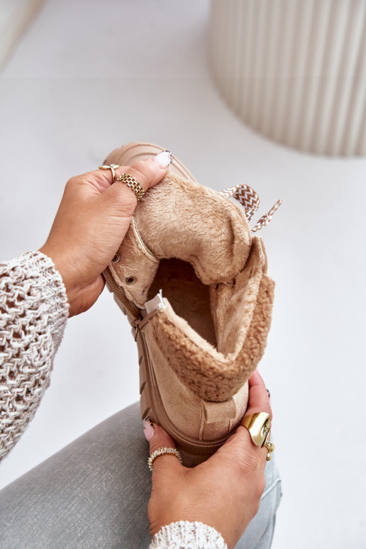  pašiltinti Aulinukai batai su platforma rudos spalvos Alcyhen