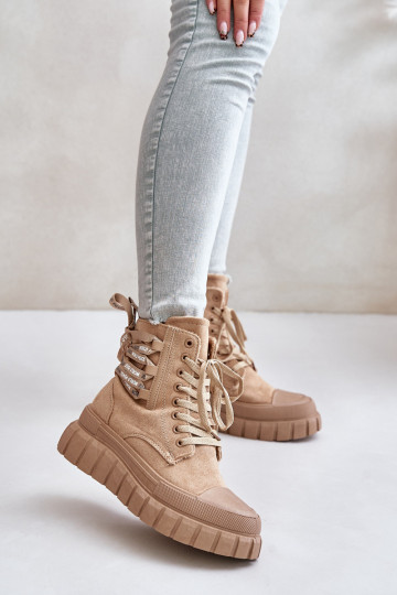 Moteriški aulinukai su platforma  m rudos spalvos Edidda