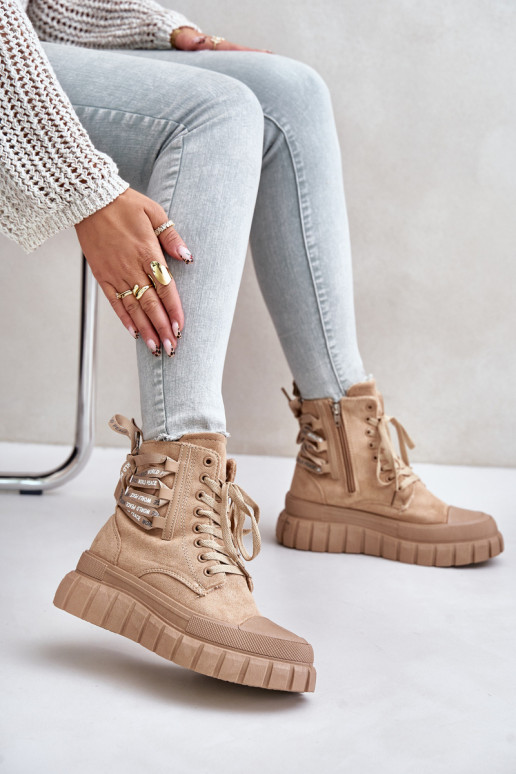 Moteriški aulinukai su platforma  m rudos spalvos Edidda