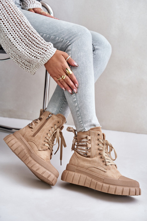 Moteriški aulinukai su platforma  m rudos spalvos Edidda