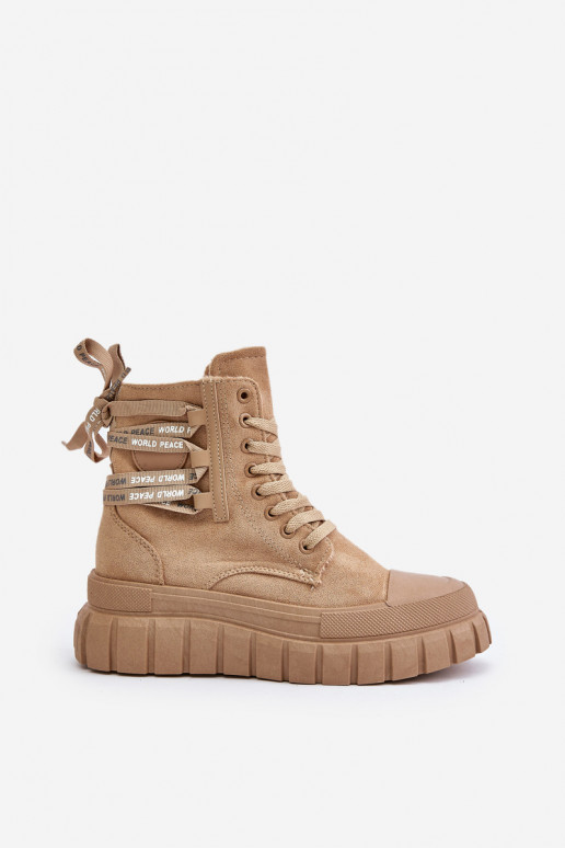 Moteriški aulinukai su platforma  m rudos spalvos Edidda