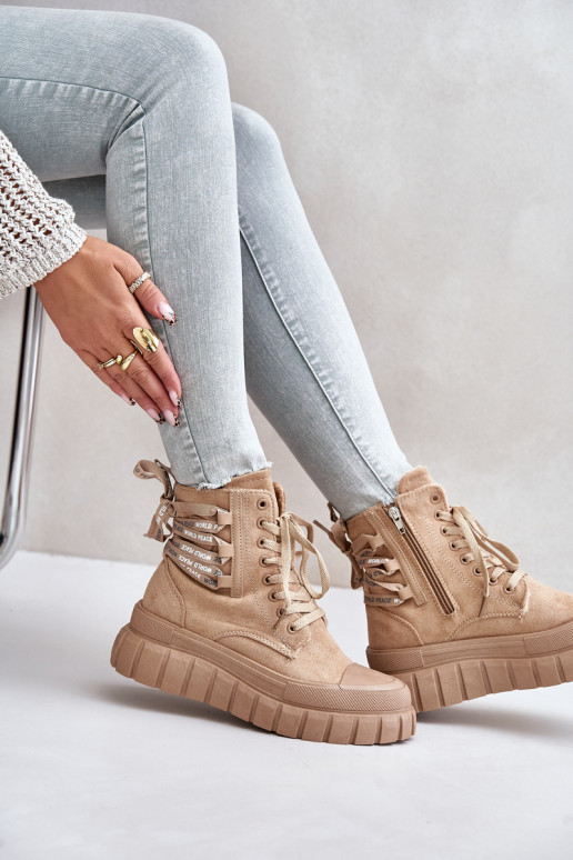 Moteriški aulinukai su platforma  m rudos spalvos Edidda