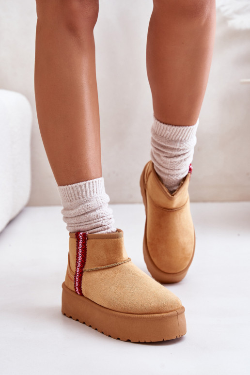 sniego batai  su platforma pašiltinti rudos spalvos Lomessa