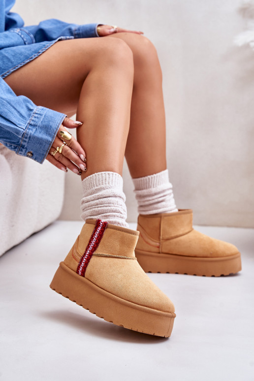 sniego batai  su platforma pašiltinti rudos spalvos Lomessa