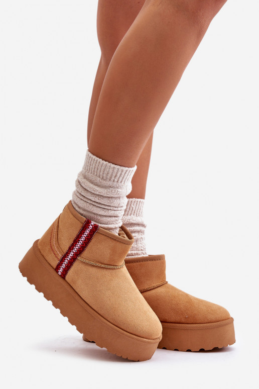 sniego batai  su platforma pašiltinti rudos spalvos Lomessa