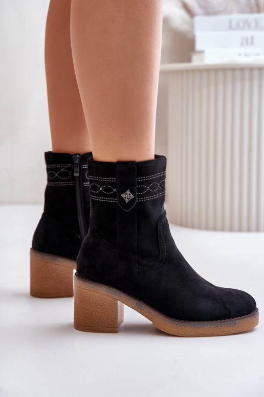 pašiltinti Moteriški aulinukai su kulniukais  Juodos spalvos Vailia