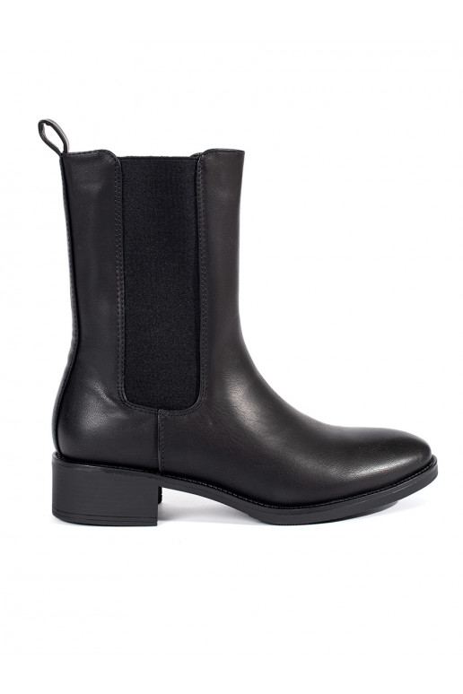 Juodos spalvos Moteriški batai žemu kulnu