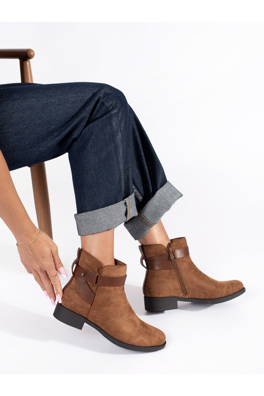 rudos spalvos iš zomšos moteriški batai