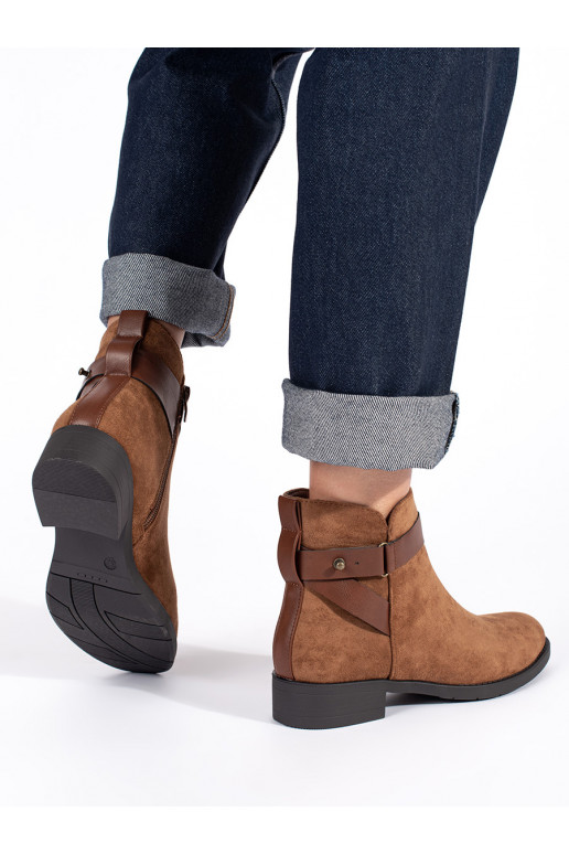 rudos spalvos iš zomšos moteriški batai