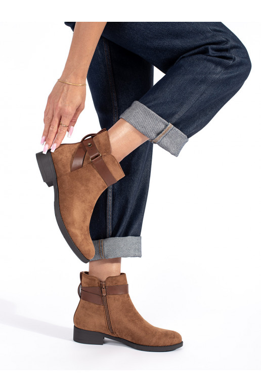 rudos spalvos iš zomšos moteriški batai