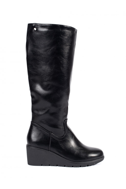 Juodos spalvos ilgaauliai batai 