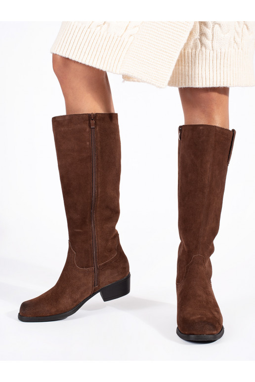 rudos spalvos su pašiltinimu ilgaauliai batai Sergio Leone