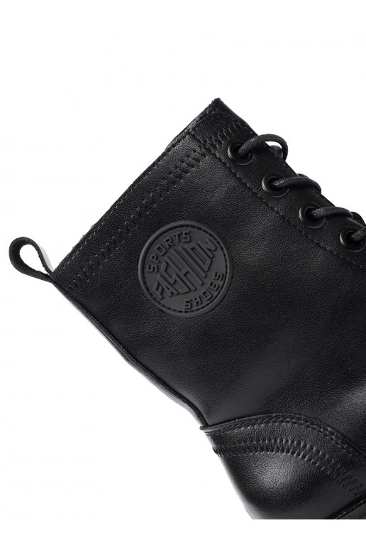 Juodos spalvos su raištukais moteriški batai su platforma Sergio Leone Juodos spalvos su raištukais moteriški batai su platforma Sergio Leone