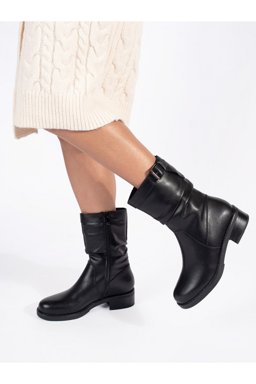 Juodos spalvos   su pašiltinimu moteriški batai