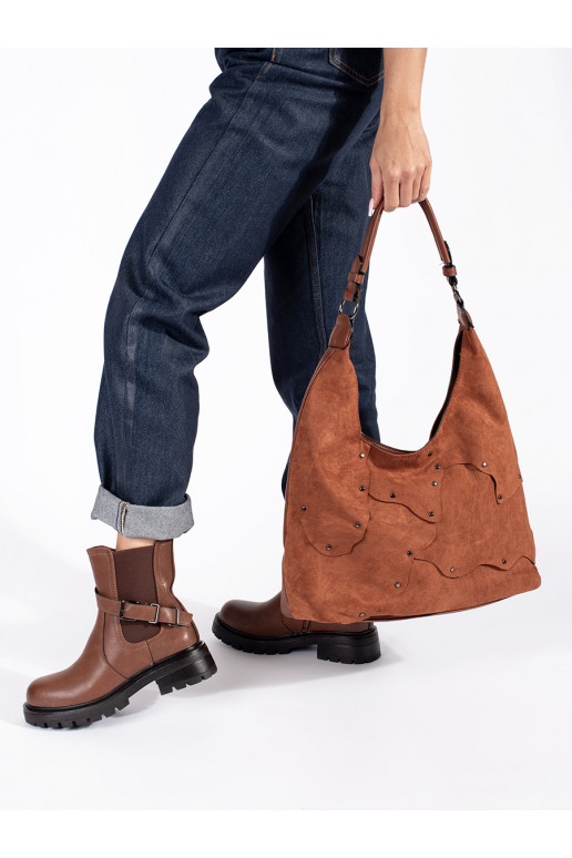 rudos spalvos   Moteriški batai su platforma Sergio Leone rudos spalvos   Moteriški batai su platforma Sergio Leone