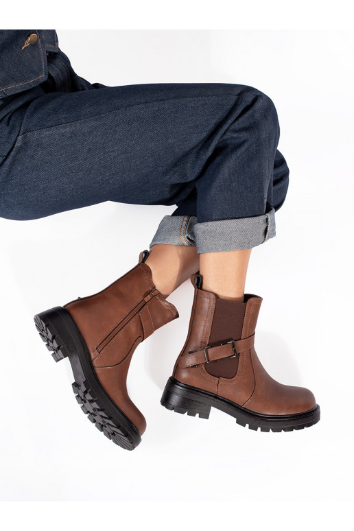 rudos spalvos   Moteriški batai su platforma Sergio Leone rudos spalvos   Moteriški batai su platforma Sergio Leone