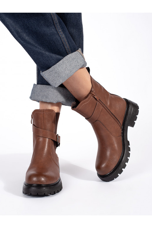 rudos spalvos   Moteriški batai su platforma Sergio Leone rudos spalvos   Moteriški batai su platforma Sergio Leone