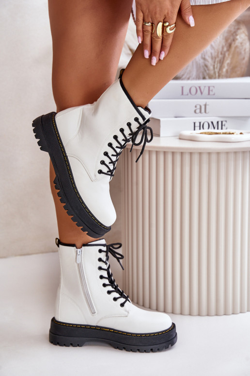 pašiltinti aulinukai z Eko Skóry  baltos spalvos Naleli