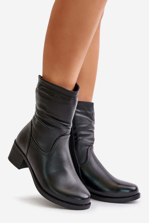 Aulinukai žemu kulniuku pašiltinti su kailiuku viduje Vinceza 85155 Juodos spalvos