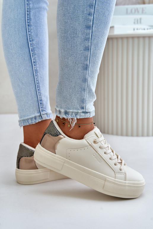 pašiltinti Laisvalaikio bateliai su platforma Big Star OO274A454 smėlio spalvos