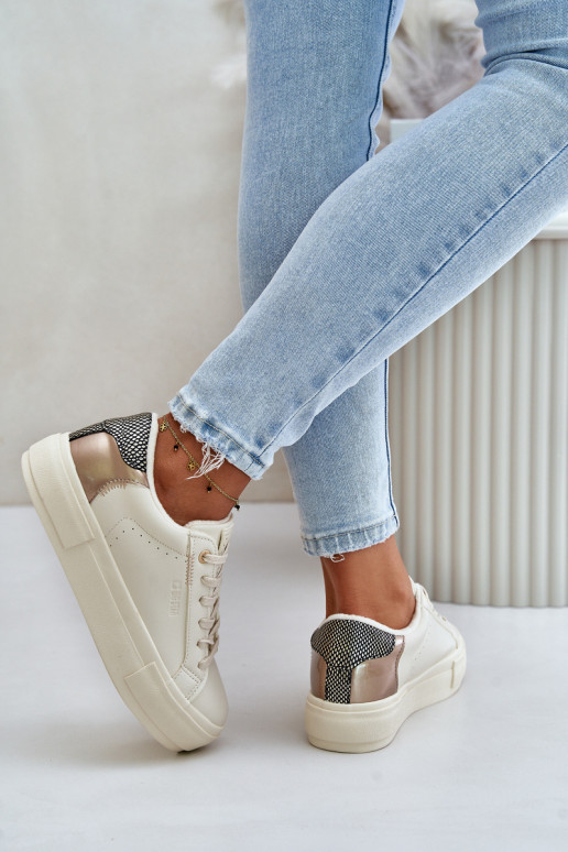 pašiltinti Laisvalaikio bateliai su platforma Big Star OO274A454 smėlio spalvos