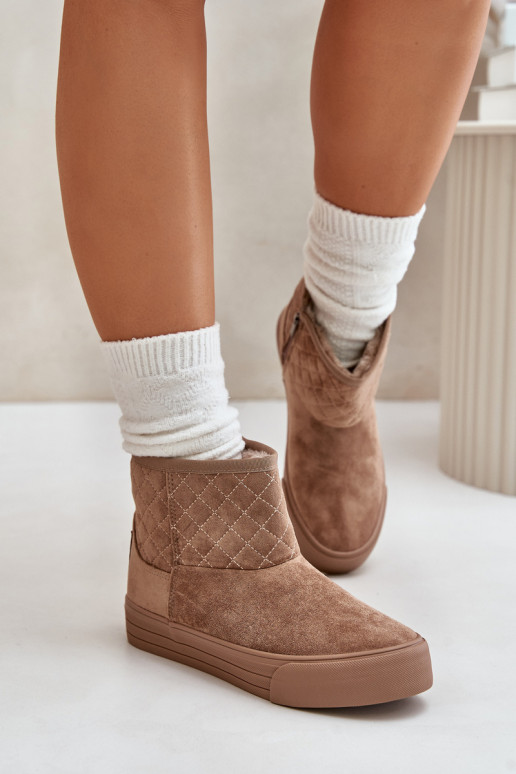 Aulinukai sniego batai  pašiltinti su kailiuku viduje Big Star OO274A524 smėlio spalvos