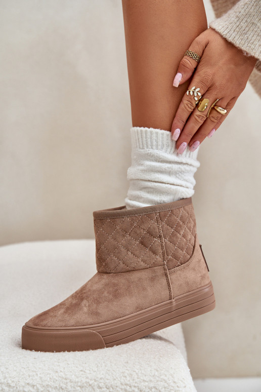 Aulinukai sniego batai  pašiltinti su kailiuku viduje Big Star OO274A524 smėlio spalvos