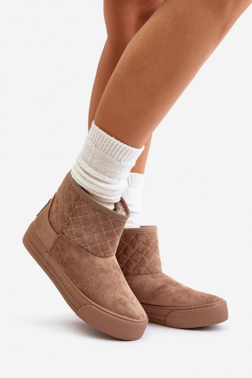 Aulinukai sniego batai  pašiltinti su kailiuku viduje Big Star OO274A524 smėlio spalvos