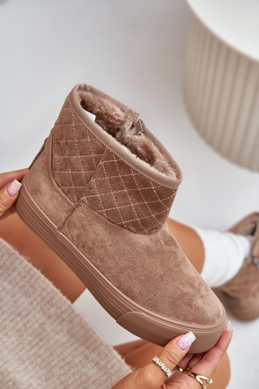 Aulinukai sniego batai  pašiltinti su kailiuku viduje Big Star OO274A524 smėlio spalvos