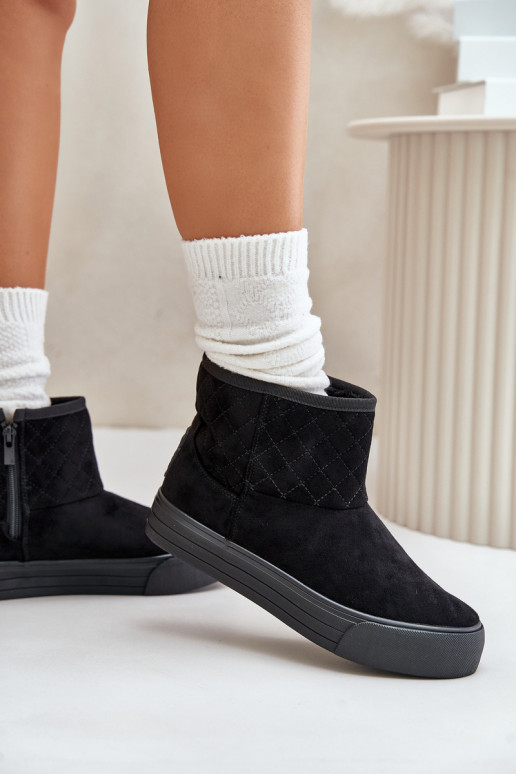 Aulinukai sniego batai  pašiltinti su kailiuku viduje Big Star OO274A522 Juodos spalvos