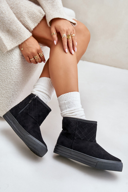 Aulinukai sniego batai  pašiltinti su kailiuku viduje Big Star OO274A522 Juodos spalvos