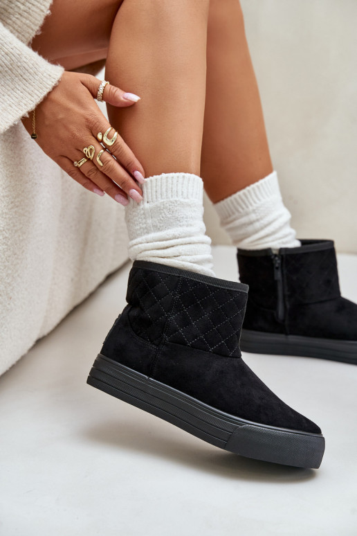 Aulinukai sniego batai  pašiltinti su kailiuku viduje Big Star OO274A522 Juodos spalvos