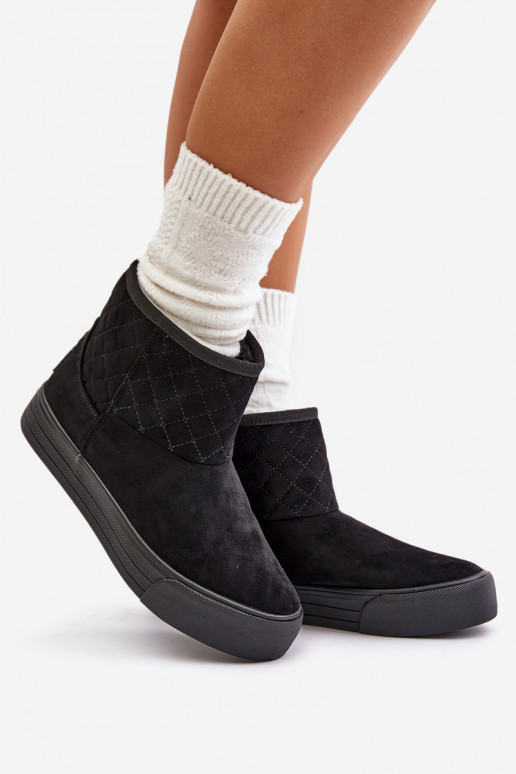 Aulinukai sniego batai  pašiltinti su kailiuku viduje Big Star OO274A522 Juodos spalvos