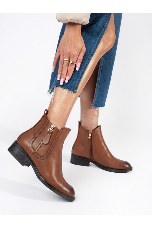 rudos spalvos Moteriški batai z ozdobnym zamkiem
