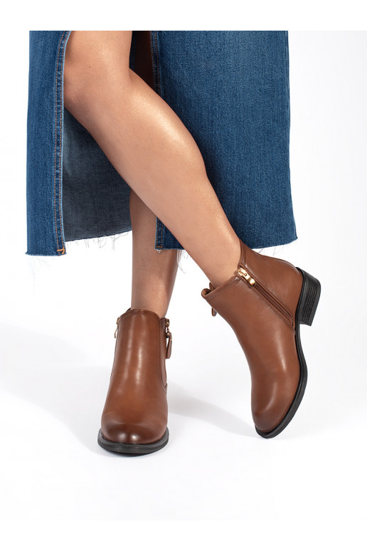 rudos spalvos Moteriški batai z ozdobnym zamkiem