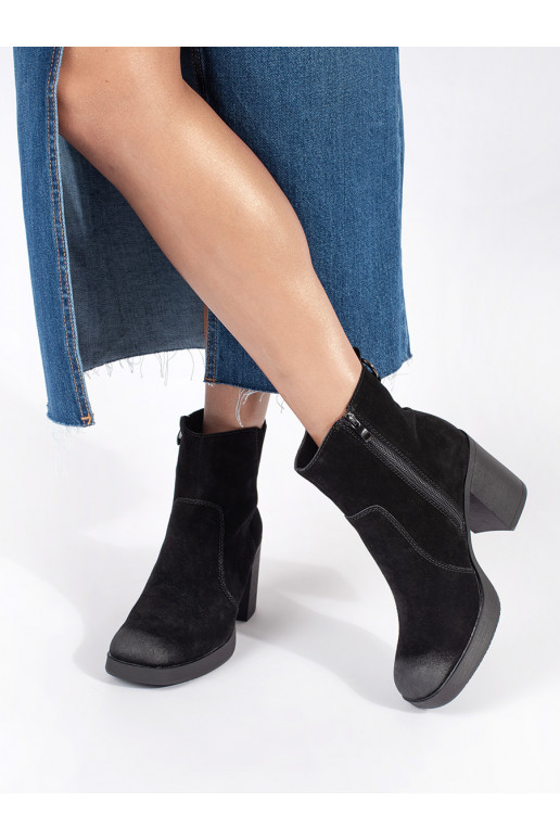 Juodos spalvos   moteriški batai ant kulno Sergio Leone