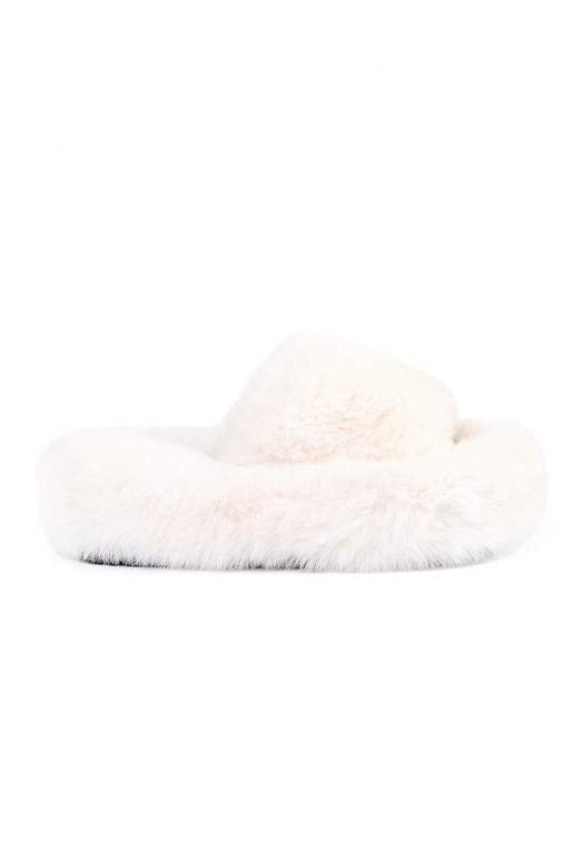 smėlio spalvos  Šlepetės  domowe su platforma smėlio spalvos  Šlepetės  domowe su platforma