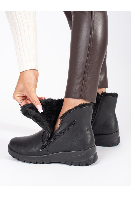 Juodos spalvos  su pašiltinimu moteriški batai